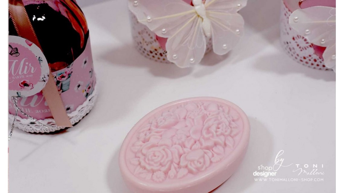 Trusou cu fluturi si flori ideal pentru un botez primavara Pink Spring 19